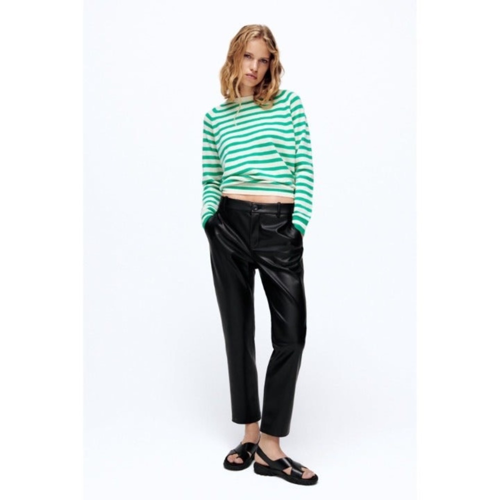 Zara - faux leather pants black